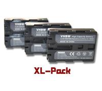 Lot de 3 batteries vhbw 1200mAh pour caméscope caméra remplace Sony NP-QM71, NP-QM71D, NP-QM91, NP-QM91D, NP-FM55H