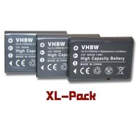 Lot de 3 batteries vhbw 450mAh pour appareil photo Sanyo VPC-E10, VPC-E875 comme DB-L70.
