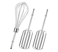 Lot de 3 batteurs en acier inoxydable de qualité 304 pour fouet électrique - Batteur à œufs robuste pour ballon, outils de cuisson, passe au lave-vaisselle, 22 cm