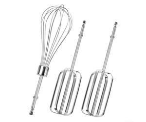 Lot de 3 batteurs en acier inoxydable de qualité 304 pour fouet électrique - Batteur à œufs robuste pour ballon, outils de cuisson, passe au lave-vaisselle, 22 cm