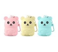 Lot de 3 baumes à lèvres fruités en forme d'ours, miel, fraise, myrtille, avec porte-clés, pour lèvres sèches