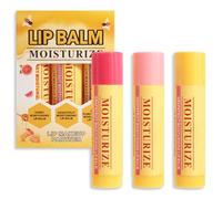 Lot de 3 baumes à lèvres hydratants avec miel, pamplemousse et grenade, baume à lèvres nourrissant pour lèvres sèches, non gras, idéal comme base de rouge à lèvres, 4,7 g x 3