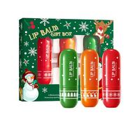 Lot de 3 baumes à lèvres hydratants pour les mains de Noël, pour lèvres très sèches, petits objets pour calendrier de l'avent, cadeau pour femme (3 rouges à lèvres)