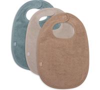 Lot de 3 bavoirs en éponge bleu, beige, marron TU