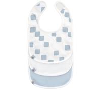 Lot de 3 bavoirs naissance GOTS Happy Fruits bleu