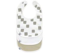 Lot de 3 bavoirs naissance GOTS Happy Fruits olive