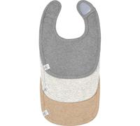 LÄSSIG Bébé Set de Bavoirs (3 pcs.) Nouveau-né Bavoir à baver Velcro GOTS/Newborn Bib Set GOTS Darkgrey/Light Grey/Nature Melange