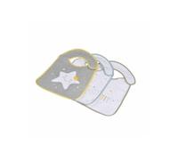 Lot de 3 Bavoirs Scratch "Ciel" 35cm Gris