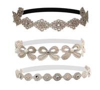 Lot de 3 Bébé Bandeau Bandeau de Bébé Avec Grosgrain Ruban Fleur Bandeaux Dentelle Doux Serre-tête Wrap Photographie Belles Cheveux Accessoires