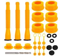 Lot de 3 becs verseurs avec foret de 8 mm, bec verseur flexible avec bouchons d'étanchéité, embout de rechange pour bidon en plastique de 1 à 10 litres