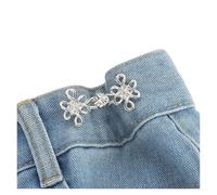 Lot de 3 belles boucles serrage réglables for jeans, sans couture, bouton métallique for pantalons Pour Pantalon Trop Large(Silver)