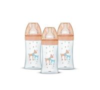 Lot de 3 Biberons Anti-Colique Sensation+ - Verre - 270ml - 0-6 Mois - Tétine plate - Débit 2