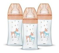 Lot de 3 Biberons Anti-Colique Sensation+ - Verre - 270ml - 0-6 Mois - Tétine plate - Débit 2 G