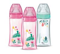 Lot De 3 Biberons Anti-Coliques - Dodie - Anti-Coliques - Tétines Rondes - 330 Ml - +6 Mois - 3 Vitesses - Débit 3 - Rose Et Vert