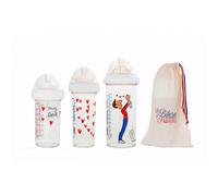 Lot de 3 biberons Papa et bébé by Soledad