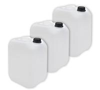 Lot de 3 bidons vides de 10 L avec fermeture de sécurité, adapté à un usage alimentaire