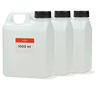 Lot de 3 bidons vides de 1000 ml - Bidon d'eau de 1 l - En plastique haute densité - Pour aliments, huiles ou produits chimiques