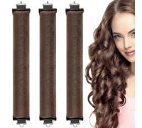 Lot de 3 bigoudis sans chaleur pour la nuit - Pour tous les types de cheveux - Tringles à cheveux souples avec crochet, pas de boucles de chaleur pour dormir, outils de coiffure longs pour femme