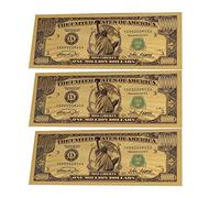 Lot de 3 billets dorés d'un million de dollars, billets de banque colorés en feuille d'or à collectionner pour la décoration, avec des détails incroyables