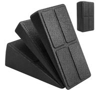 Lot de 3 blocs de cale inclinés réglables en mousse pour étirements, extension de jambe (noir)