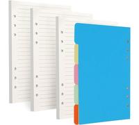 Lot De 3 Blocs De Recharge Et Intercalaires - Papier Épais De 100 G/M² - Inserts De Remplissage À 6 Trous, 135 Feuilles (270 Pages) Avec 5 Intercalaires A5 Pour Classeur À 6 Anneaux[Z253]