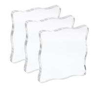 Lot de 3 blocs de tampons en acrylique ondulés transparents pour scrapbooking, loisirs créatifs, fabrication de cartes, 2 x 2