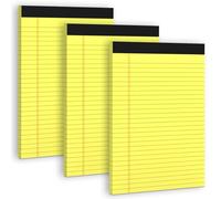 Lot de 3 blocs-notes jaunes de 21,6 x 27,9 cm, bloc-notes colorés de 21,6 x 27,9 cm de large, bloc-notes juridiques perforés, 30 feuilles par papier ligné, bloc-notes de 21,6 x 27,9 cm pour prendre