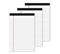 Lot de 3 blocs-notes légaux en bois de 12,7 x 20,3 cm et 1 petit bloc-notes blanc de 12,7 x 20,3 cm avec 30 feuilles par bloc-notes, bloc-notes de 12,7 x 20,3 cm - Presse-papiers de bureau en bois