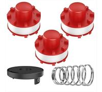 Lot de 3 bobines de fil de rechange + 1 couvercle de bobine + 1 ressort pour coupe-bordures Einhell compatible avec GE-CT 36/30 Li E, Agillo 36/255 BL, Agillo 18/200 - Remplace 3405096 - Ø 2 mm, 8 m