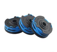 Lot de 3 bobines de fil de rechange pour tondeuse à gazon Wolf GT840 GT850 GT-F10 2013 64-65,5 mm double ligne 0,6 mm x 2 x 5 m