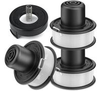 Lot de 3 bobines de Fil pour débroussailleuse avec 1 Couvercle de Bobine de débroussailleuse, Compatible avec Les modèles Black + Decker GL250/GL310/GL360/GL360SB - A6226-XJ