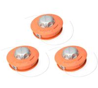 Lot de 3 bobines de fil renforcées compatibles avec débroussailleuse Brast Dolmar Fuxtec GartenXL Güde Easy Load