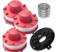 Lot de 3 bobines de rechange pour coupe-bordures Einhell GE-CT 36/30 LI E Solo, 36/255 BL, 18/200,2 mm, 8,1 m, bobine de rechange avec ressort et couvercle TLE-01-1, 1 capuchon de bobine de rechange