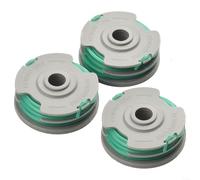 Lot de 3 bobines et fil d'alimentation automatique pour débroussailleuse Flymo Contour 500e 580e 650e - Capuchon en plastique avec ligne pré-enroulée pour des tâches de coupe et de bordure de jardin
