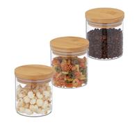 Lot de 3 bocaux en verre pots hermétiques contenants alimentaires 500 ml