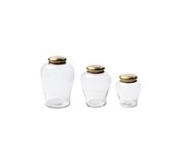 Lot de 3 bocaux en verre transparent, ronds - Chehoma, Babylone - Ø18x26 cm