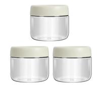 Lot de 3 bocaux Mason en verre avec couvercle à visser hermétique, pour vinaigrette, chia, pudding, sauce, sucre, yaourt, condiments, épices (277,8 g, blanc)
