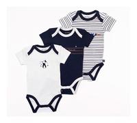 Lot 3 bodies manches courtes Baby Sailor BLEU Sauthon