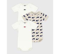 Lot de 3 bodies manches courtes baleines en coton Petit Bateau - multicouleur - Taille 6 mois 6M multicouleur