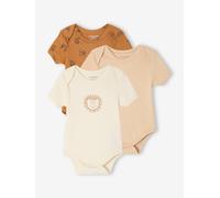 VERTBAUDET Lot de 3 bodies manches courtes Safari camel 9M(71CM)