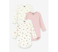 Lot de 3 bodies manches longues bébé blanc 3M(60CM)