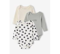Lot de 3 bodies naissance avec ouverture américaine vert sauge 3M(60CM)