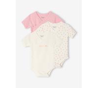 Lot de 3 bodies naissance manches courtes mon petit c?ur rose 1M(54CM)