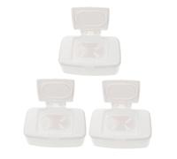 Lot de 3, Boîte à Lingettes Humides à Bouton, Pp Blanc | Étui Rechargeable Léger, sans Odeur Étrange, pour Poussette et Paquet de Couches, Usage Quotidien