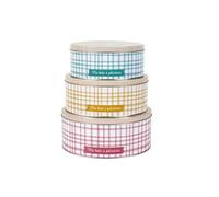 Lily Cook – Boîtes en métal BT6805 – Top transparent, pratiques – Lot de 3 – Multicolores