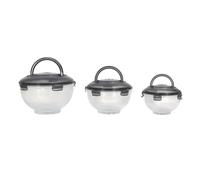COOK CONCEPT - KA0502 Set de 3 boîtes à emporter colorées - Design Moderne et Hermétique - Adéquates pour Le Travail ou Les Pique-Niques - Capacité 5,8L - Couleur Bleu