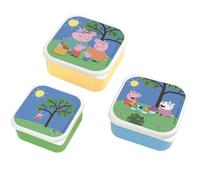 PETIT JOUR - Set De 3 Lunch Box Repas Ou Goûter Pour Enfant - Petite, Moyenne, Grande - S'emboitent Entre Elles - Polypropylène - PEPPA PIG