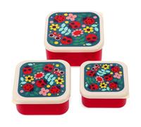 Lot de 3 boîtes à goûter réutilisables sans BPA Motif coccinelle