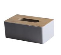 Lot de 3 boîtes à mouchoirs en bois massif pour hôtel, décoration de table (blanc)