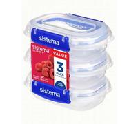 Sistema KLIP IT PLUS Récipients de conservation alimentaire | 180 ml | Boîtes alimentaires étanches, empilables et hermétiques compatibles réfrigérateur/congélateur | Sans BPA | Lot de 3